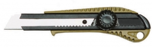 Нож 18 мм, сегментированным лезвием  , направленный , круглым фиксатором , металлический корпус 26724